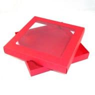 9" x 9" Red Greeting Card Boxes With Aperture Lid