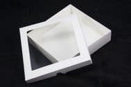 9" x 9" White Greeting Card Boxes With Aperture Lid