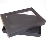 A4 Black Greeting Card Boxes With Aperture Lid
