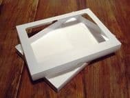 A4 White Greeting Card Boxes With Aperture Lid