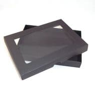 A5 Black Greeting Card Boxes With Aperture Lid