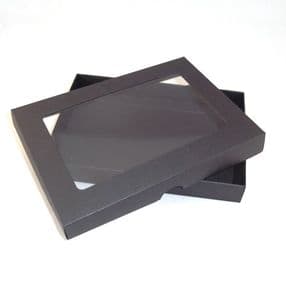 A5 Black Greeting Card Boxes With Aperture Lid