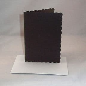 A5 Black Scalloped Greeting Card Blanks With Envelopes