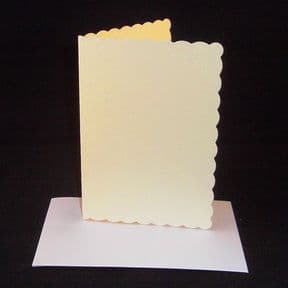 A5 Cream Scalloped Greeting Card Blanks With Envelopes