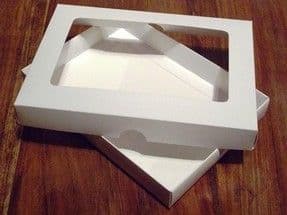 A5 White Greeting Card Boxes With Aperture Lid