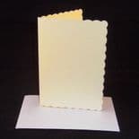 A6 Cream Scalloped Greeting Card Blanks With Envelopes