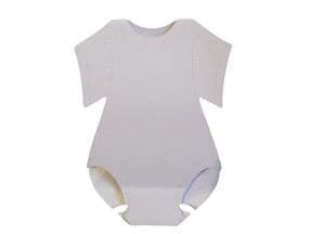 Blank Baby Onsie Invite's - Colour: White - SC37. FREE DELIVERY