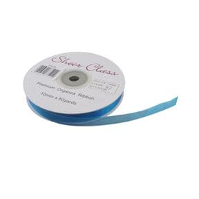 Dark Turquoise 10mm x 45 Meters Organza Ribbon For Favour Boxes & Crafts - Stella Crafts