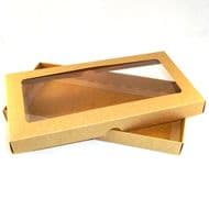 DL Brown Kraft Greeting Card Boxes With Aperture Lid