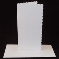 DL White Scalloped Greeting Card Blanks Only - No Envelopes