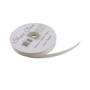 Ivory 10mm x 45 Meters Organza Ribbon For Favour Boxes & Crafts - Stella Crafts