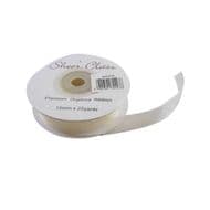 Ivory 15mm x 22 Meters Organza Ribbon For Favour Boxes & Crafts - Stella Crafts