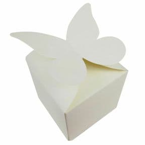 Ivory Large Butterfly Top Muffin / Cupcake Box 80mm x 80mm x 80mm