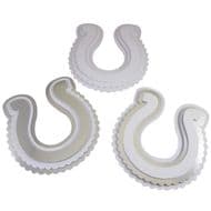 Large 3D Scalloped Horseshoe Card Topper x 4. Perfect Toppers For Wedding Cards, Invites.