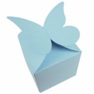 Light Blue Large Butterfly Top Muffin / Cupcake Box 80mm x 80mm x 80mm