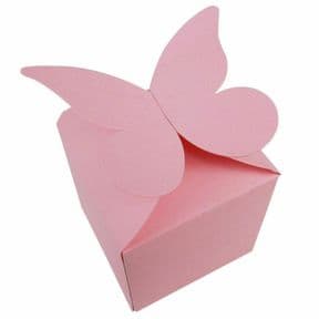 Light Pink Large Butterfly Top Muffin / Cupcake Box 80mm x 80mm x 80mm