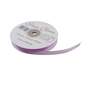 Lilac 10mm x 45 Meters Organza Ribbon For Favour Boxes & Crafts - Stella Crafts