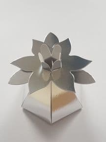 Mirror Flower Top Wedding Favour Boxes - Silver and Gold