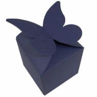 Navy Blue Large Butterfly Top Muffin / Cupcake Box 80mm x 80mm x 80mm
