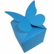 Ocean Blue Large Butterfly Top Muffin / Cupcake Box 80mm x 80mm x 80mm