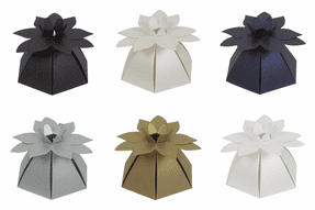 Pearlescent Flower Top Wedding / Party Favour Boxes - Choose Colour - Choose QTY