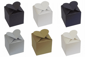 Pearlescent Heart Top Wedding / Party Favour Boxes - Choose Colour - Choose QTY