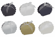 Pearlescent Scalloped Clam Wedding Favour Boxes - Choose Colour - Choose QTY