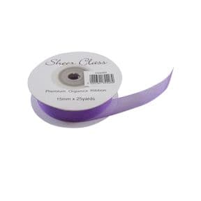 Purple 15mm x 22 Meters Organza Ribbon For Favour Boxes & Crafts - Stella Crafts