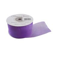 Purple 40mm x 22 Meters Organza Ribbon For Favour Boxes & Crafts - Stella Crafts