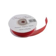 Red 15mm x 22 Meters Organza Ribbon For Favour Boxes & Crafts - Stella Crafts