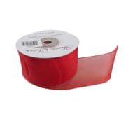 Red 40mm x 22 Meters Organza Ribbon For Favour Boxes & Crafts - Stella Crafts
