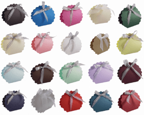 Scalloped Wedding Favour Boxes - Different Colours - SC14