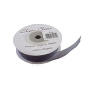 Silver (Matt) 15mm x 22 Meters Organza Ribbon For Favour Boxes & Crafts - Stella Crafts