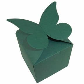 Xmas Green Large Butterfly Top Muffin / Cupcake Box 80mm x 80mm x 80mm