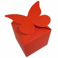 Xmas Red Large Butterfly Top Muffin / Cupcake Box 80mm x 80mm x 80mm