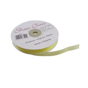 Yellow 10mm x 45 Meters Organza Ribbon For Favour Boxes & Crafts - Stella Crafts