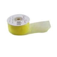 Yellow 40mm x 22 Meters Organza Ribbon For Favour Boxes & Crafts - Stella Crafts