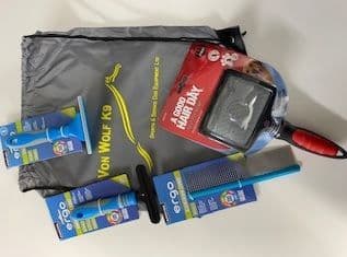 Grooming kit in a bag