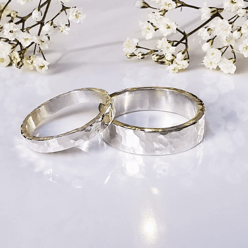 "Chestnut"  Rectangular Soft Textured Wedding Ring Workshop