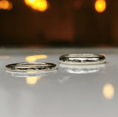"Oak"  D Shape Soft Textured Wedding Rings Workshop