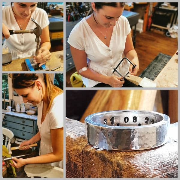 Silver Personalised /Textured Band Ring Workshop
