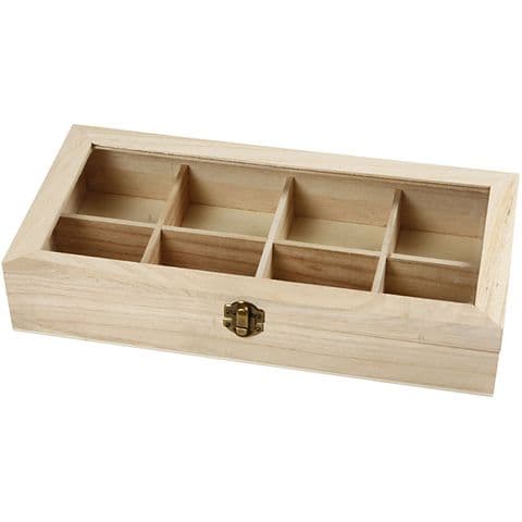 Box With Glass Lid - 8 Compartments